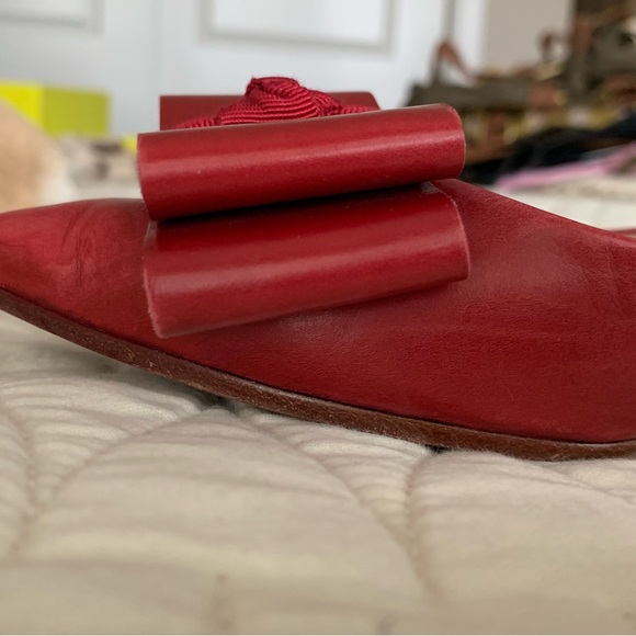 J. Crew Red VIV flats with bow detail - Picture 8 of 12